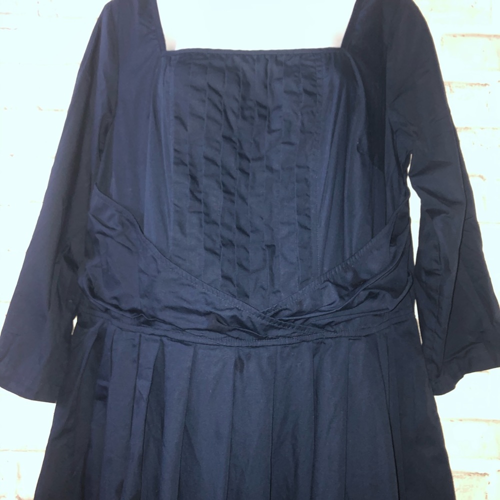 eShakti Custom Navy Blue Dress
